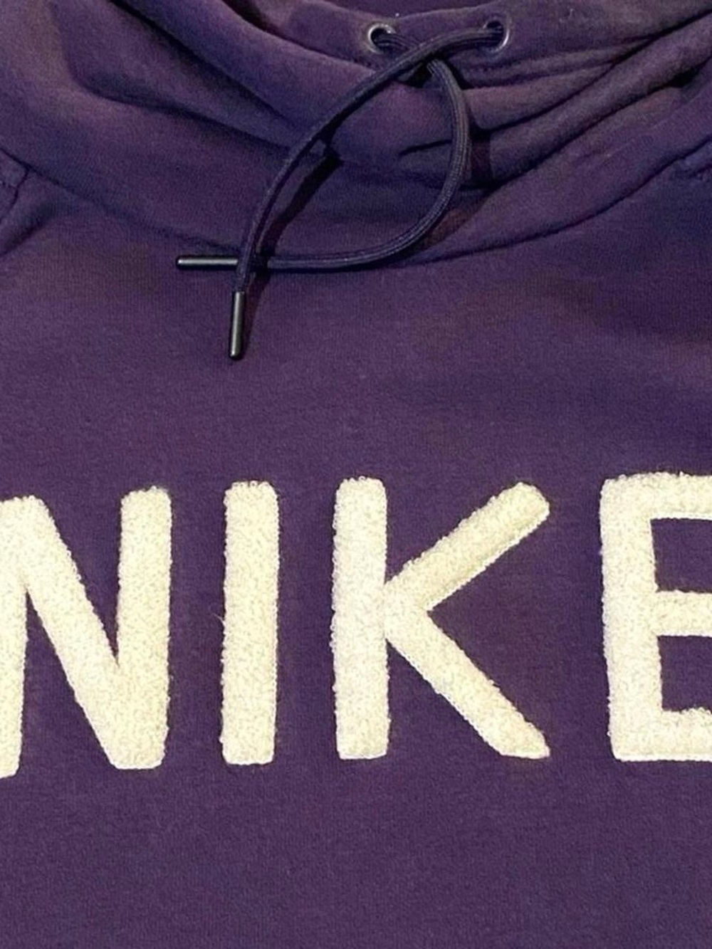 Nike Purple Fleece Cowl Neck Sweatshirt M Fuzzy Logo Athleisure Streetwear Cozy - Picture 5 of 9